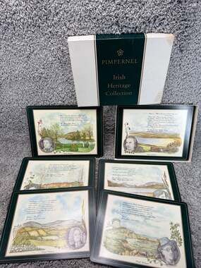Vintage Pimpernel Irish Heritage Collection Irish Writers Placemats - Set of 6
